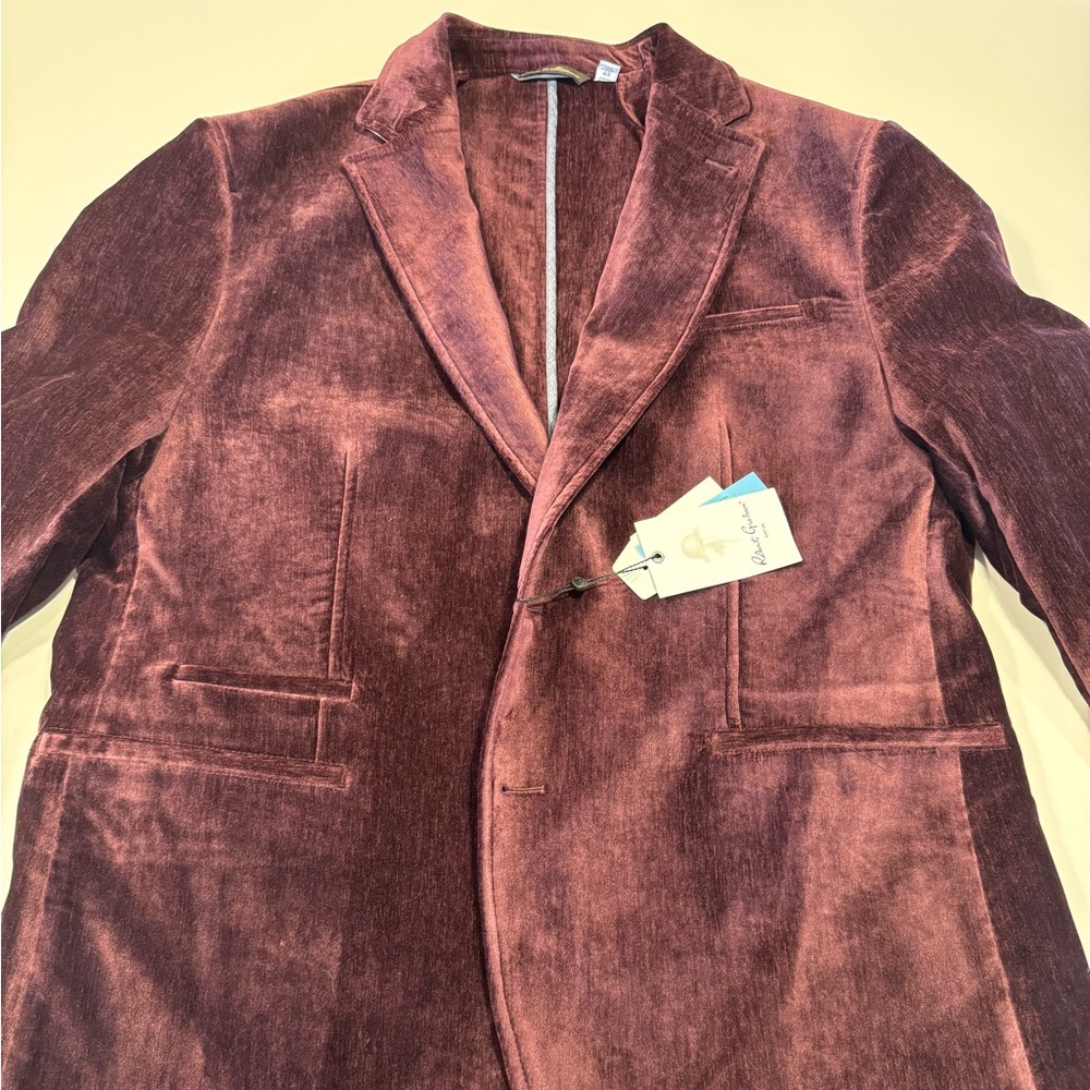 Robert Graham Velvet Blazer in Deep Burgundy